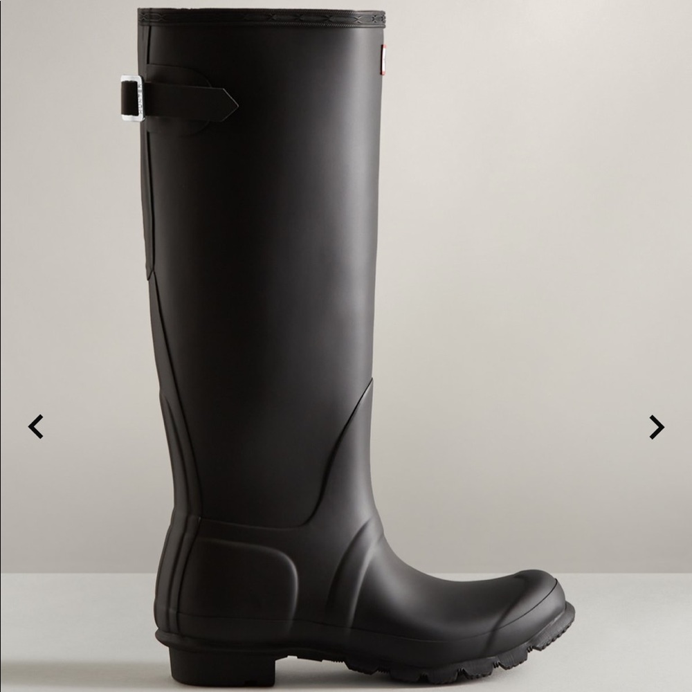 Hunter tall-back adjustable rain boots- size 8, wide calf fit
